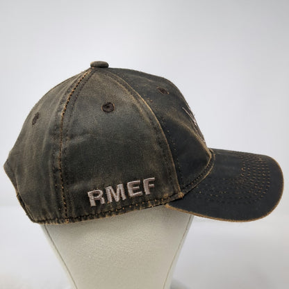 RMEF Snapback Brown Hat One Size Elk Logo Hunting Conservation Waxed Finish