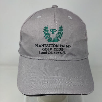 Plantation Palms Golf Club Strapback Hat Gray One Size Embroidered