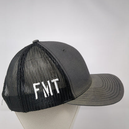 FMT Snapback Mesh Back Trucker Hat Gray One Size Embroidered Logo