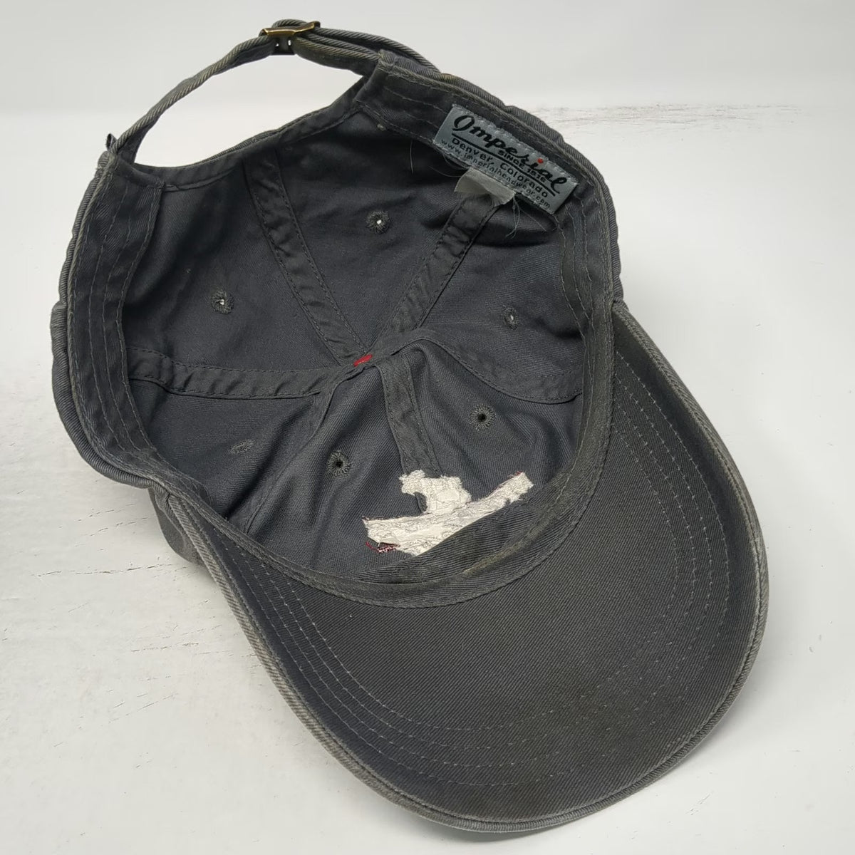 Imperial Baseball Cap Gray One Size Slideback Moose's Saloon Kalispell MT Hat