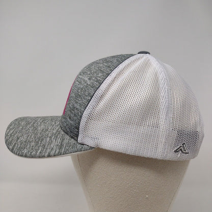 Pacific Headwear Snapback Mesh Back Trucker Hat Gray One Size Embroidered