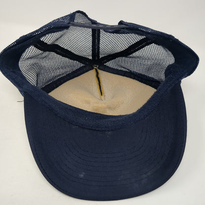 Caba's Lounge Snapback Trucker Hat Blue One Size Mesh Back Adjustable