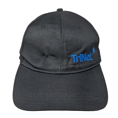 TriNet Strapback Hat Black One Size Embroidered 6 Panel Atlantis Connect