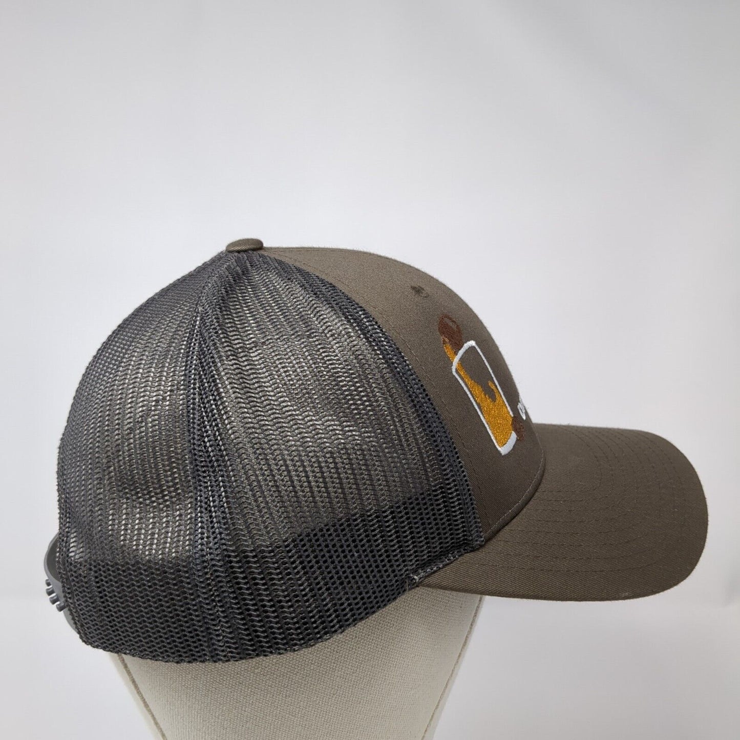 Drink Local Brew Snapback Trucker Hat Brown M/L Embroidered Richardson