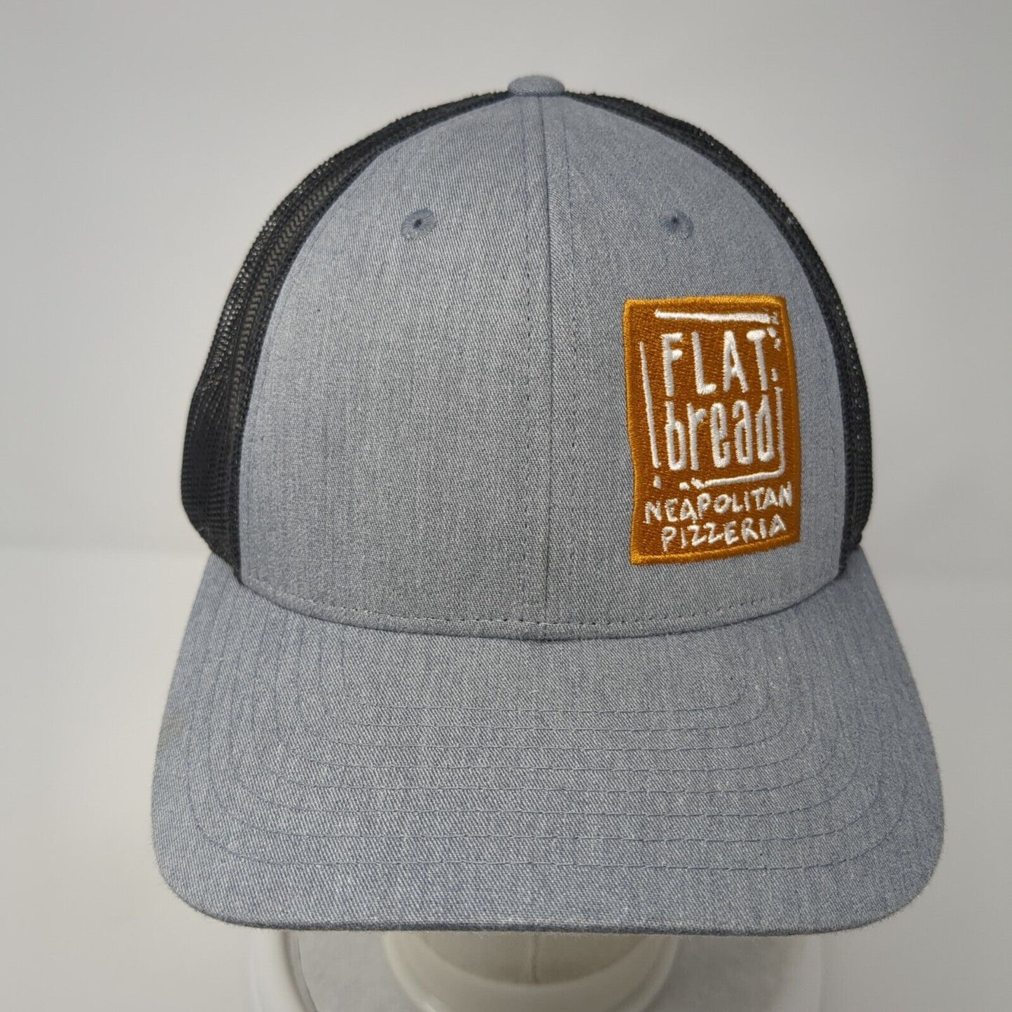 Flat Bread Neapolitan Pizzeria Snapback Trucker Hat Gray M/L Mesh Richardson