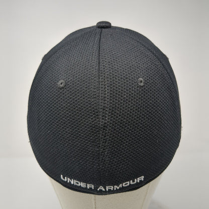 Under Armour Fitted Hat Black M/L Embroidered Vented Holes 6 Panel Polyester