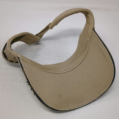 Dorfman Pacific Visor Beige One Size Hawaii Script Island Map Adjustable Hat