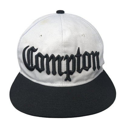 Compton Snapback Hat White One Size Adjustable Embroidered Colorblock