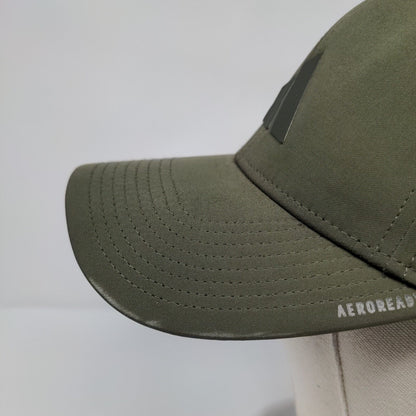Adidas Aeroready Fitted Hat Green S/M Solid Laser Cut 3 Stripes
