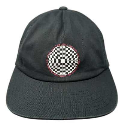 Vans 5 Panel Black One Size Checkerboard Hat Snapback Flat Brim Off The Wall