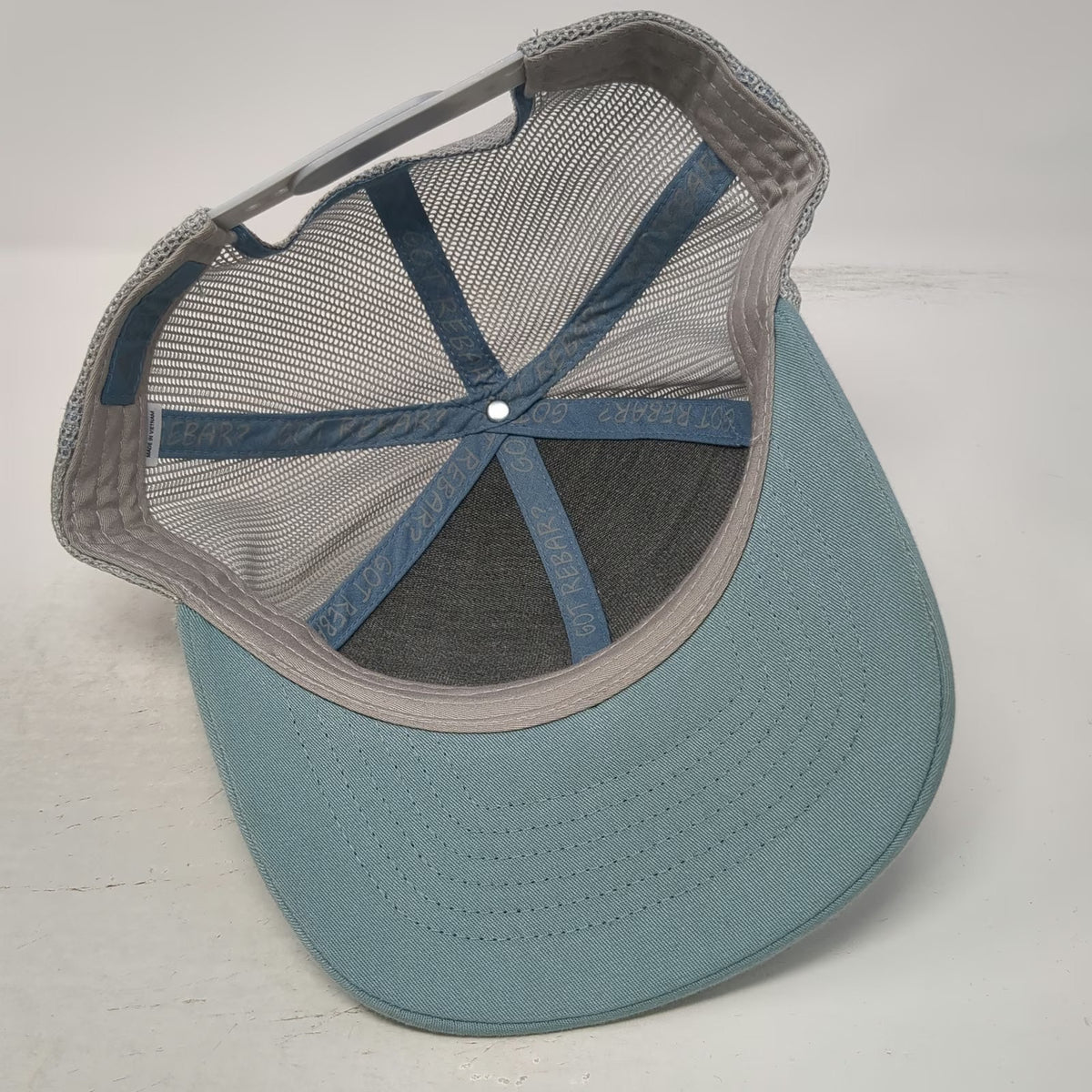 Concrete Construction Supply Blue One Size Trucker Hat Snapback Mesh Logo Rebar