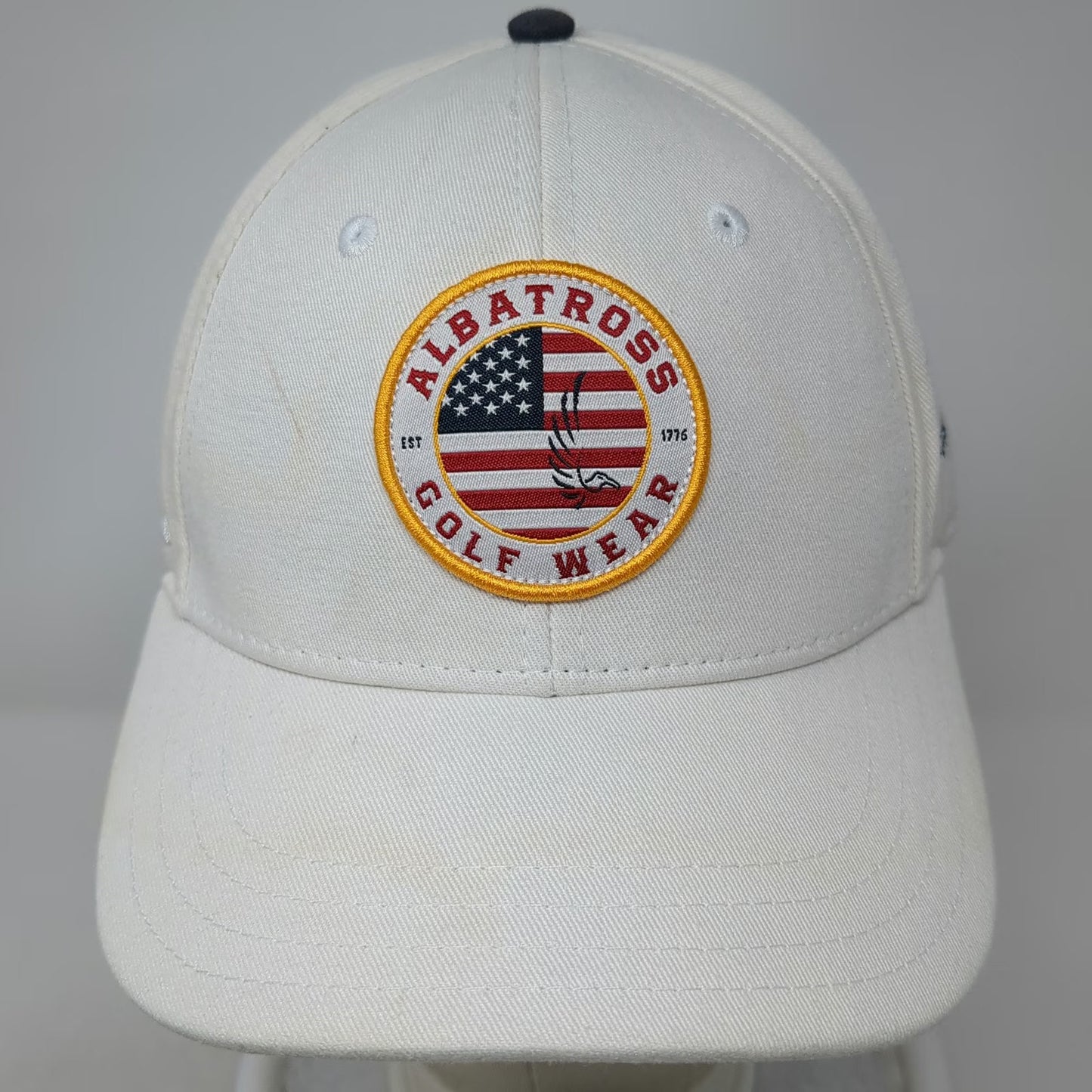 Pukka Baseball Cap White One Size Albatross Golf Wear American Flag Snapback
