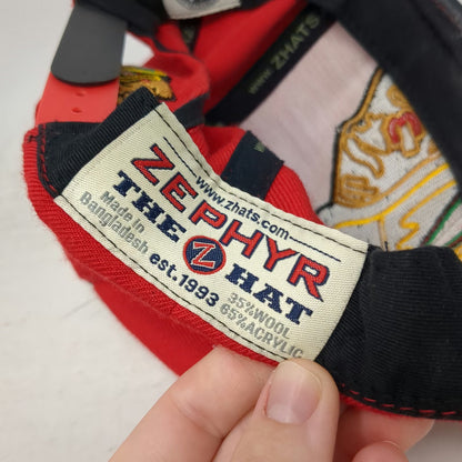 Chicago Blackhawks NHL Zephyr Snapback Red One Size Wool Blend Flat Brim Hat
