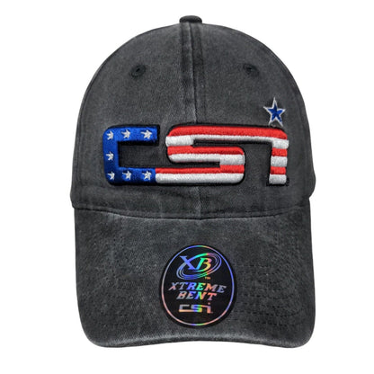 CSI American Flag Strapback Hat Gray OSFM Embroidered Git Bent W/Tags