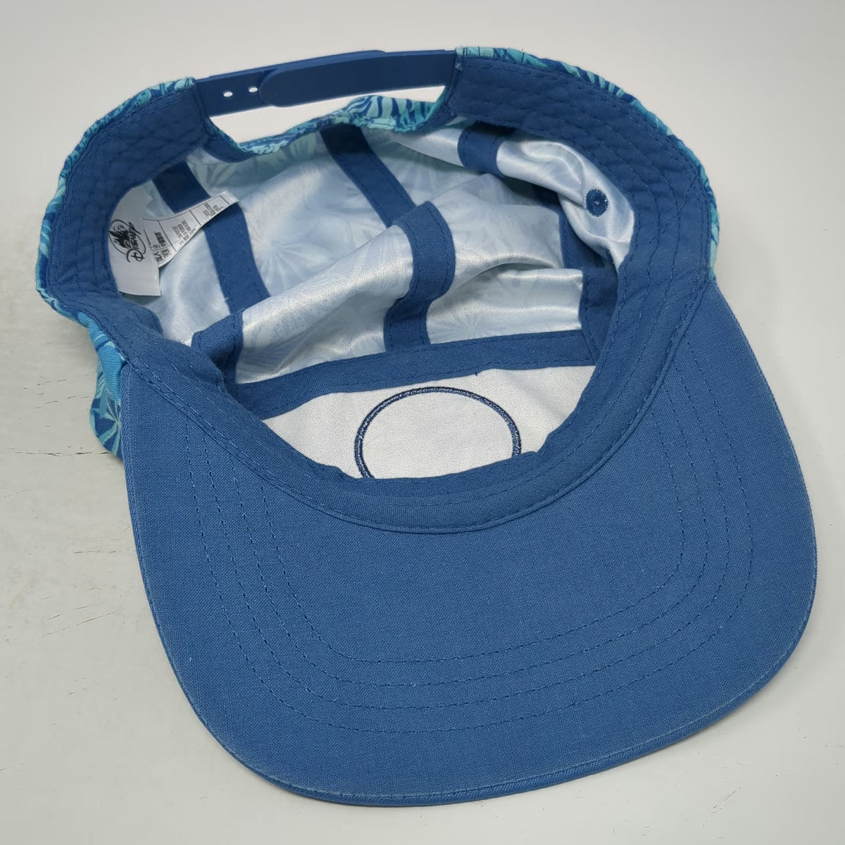 Disney 5 Panel Blue OSFM Hat Stitch Surf Chill Repeat Floral Tropical Snapback