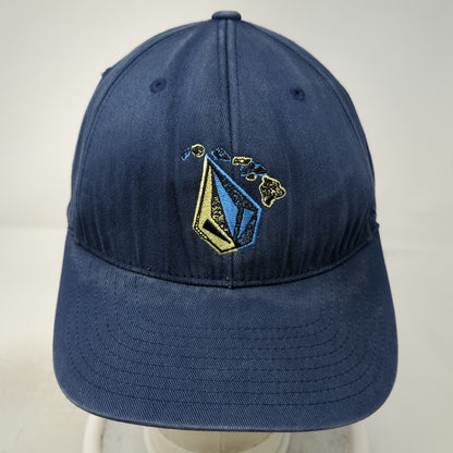 Volcom Baseball Cap Blue M Hawaii Stone Logo Flexfit Hat Embroidered Islands