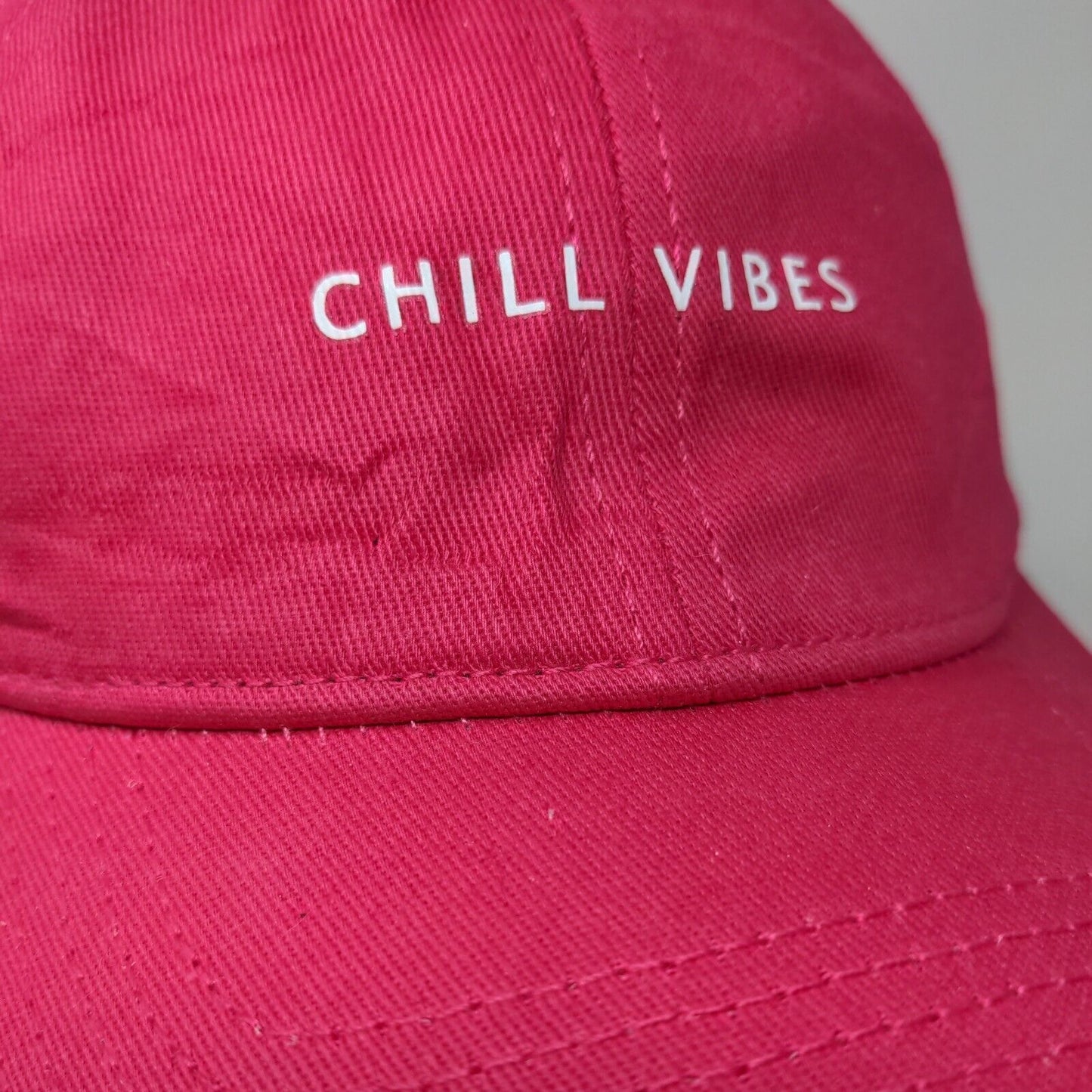 Chill Vibes Slideback Hat Pink One Size Adjustable Outdoor 6 Panel