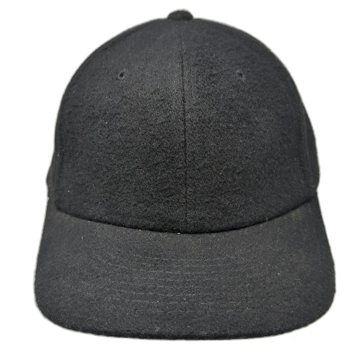 Yupoong Baseball Cap Black One Size Wool Blend Slideback Strapback Plain Hat