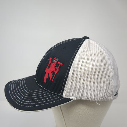 Manchester United Fitted Trucker Hat Black 8 Mesh Back Pacific Headwear