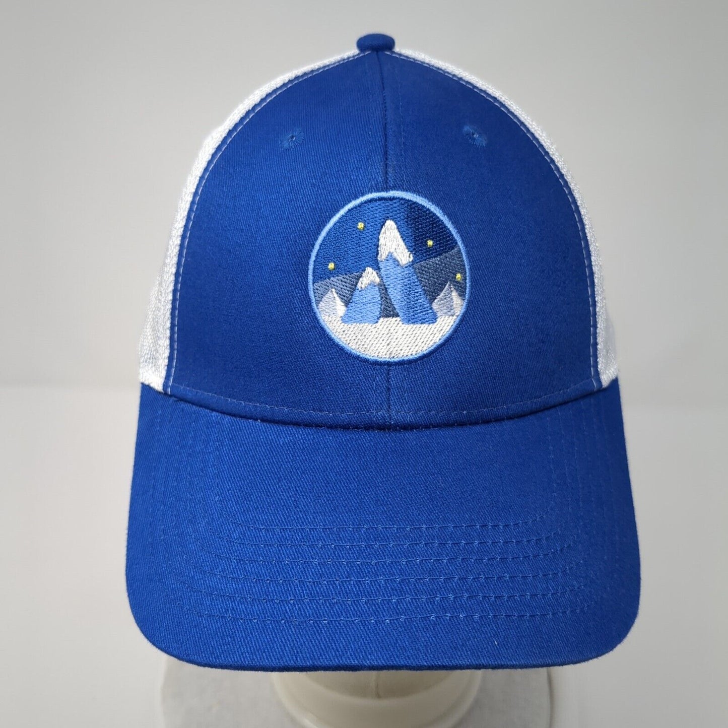 Atlassian Strapback Mesh Back Trucker Hat Blue One Size Quake City Caps