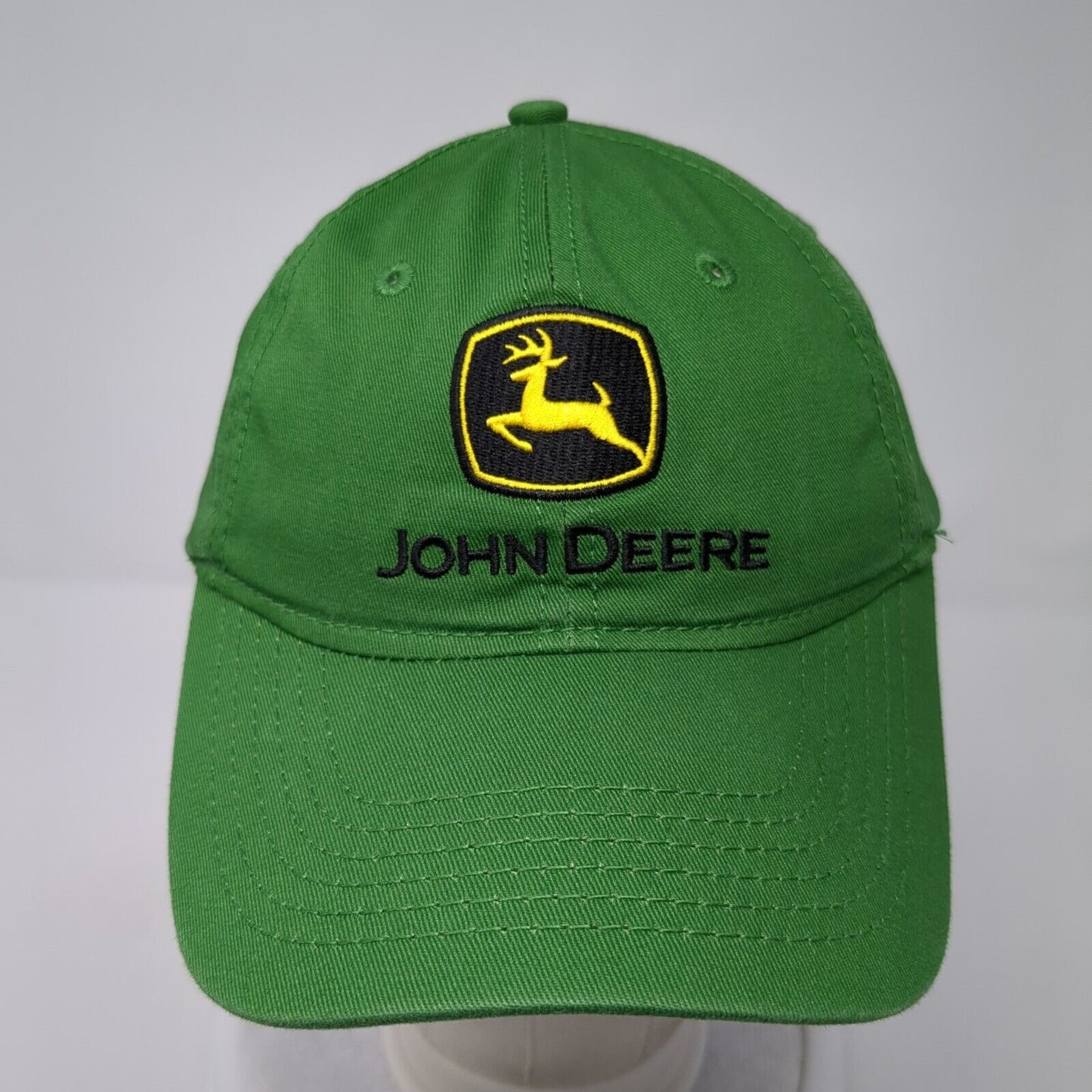 John Deere Strapback Hat Green One Size Adjustable Embroidered Logo