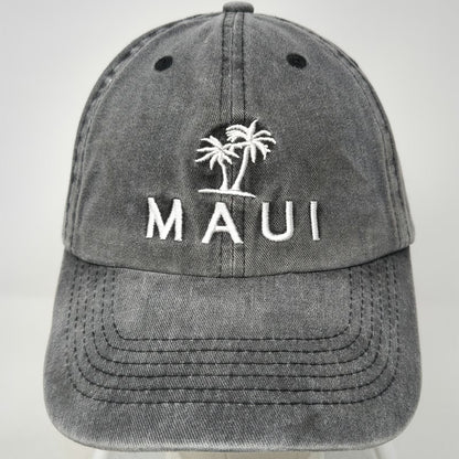 Ace Cap Inc Maui Palm Tree Gray One Size Baseball Cap Hat Embroidered Slideback