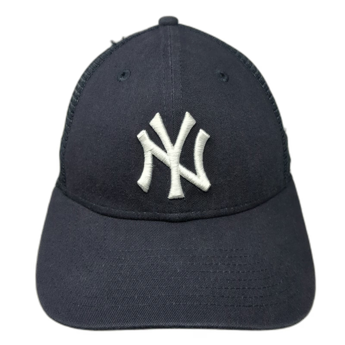 New York Yankees MLB New Era Trucker Hat Blue White One Size Mesh Snapback