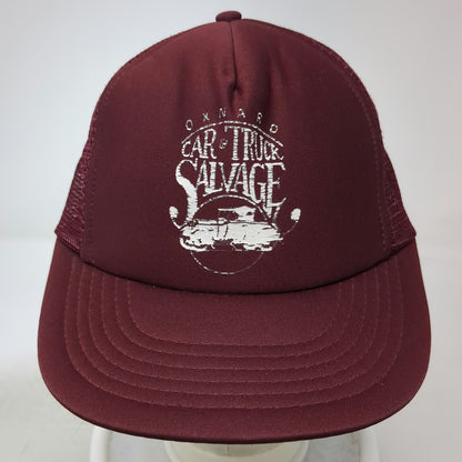DA Professional Trucker Hat Red One Size Oxnard Car Truck Salvage Snapback Mesh