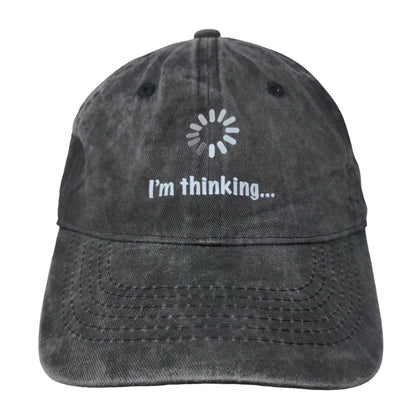 I'm Thinking Slideback Hat Gray One Size Adjustable 6 Panel Vent Holes