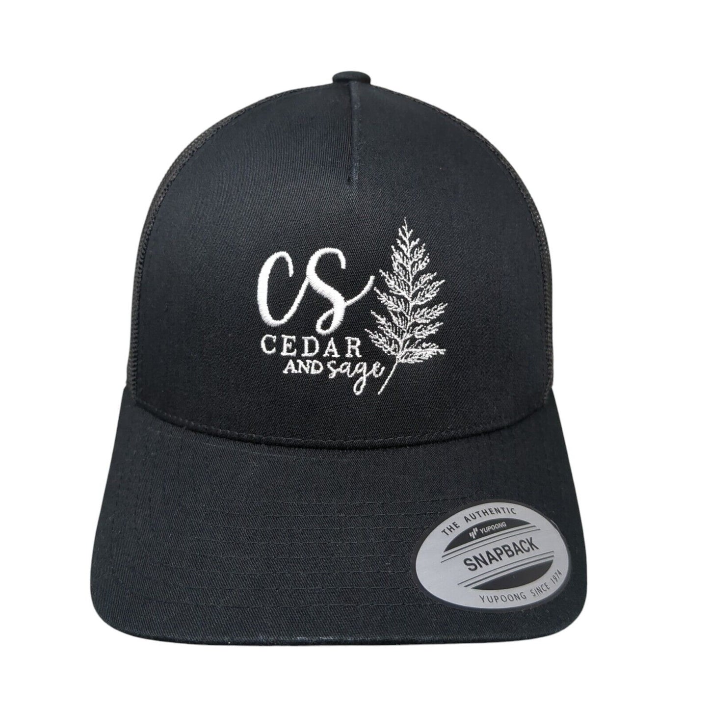 CS Cedar And Sage Snapback Trucker Hat Black OSFA The Classics Yupoong