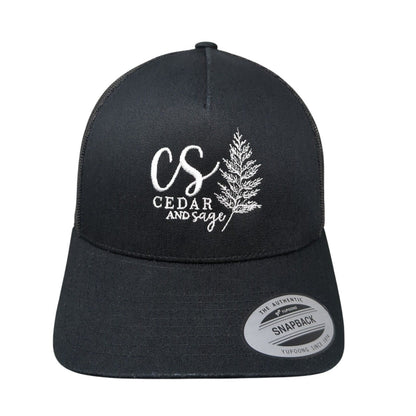 CS Cedar And Sage Snapback Trucker Hat Black OSFA The Classics Yupoong