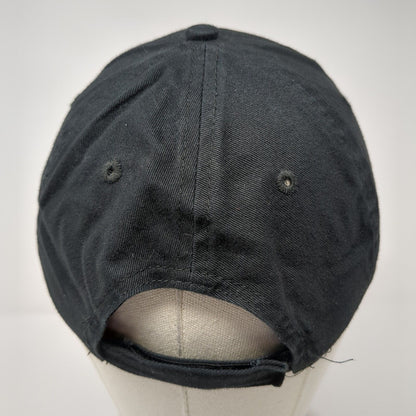Unbranded Strapback Hat Black One Size Adjustable Vented Holes 6 Panel Blank