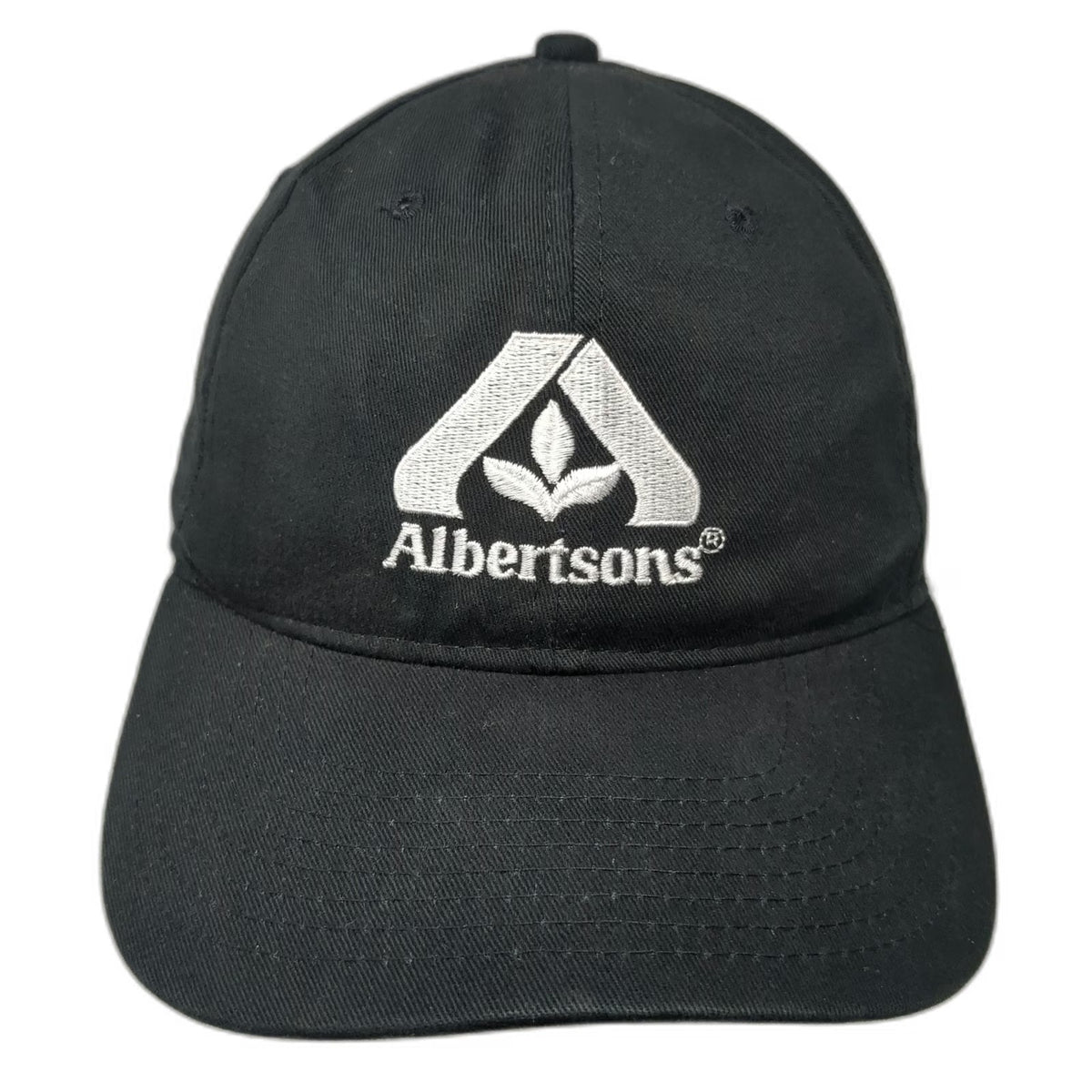 KC Albertsons Black One Size Baseball Cap Strapback Embroidered Logo Hat