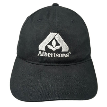 KC Albertsons Black One Size Baseball Cap Strapback Embroidered Logo Hat
