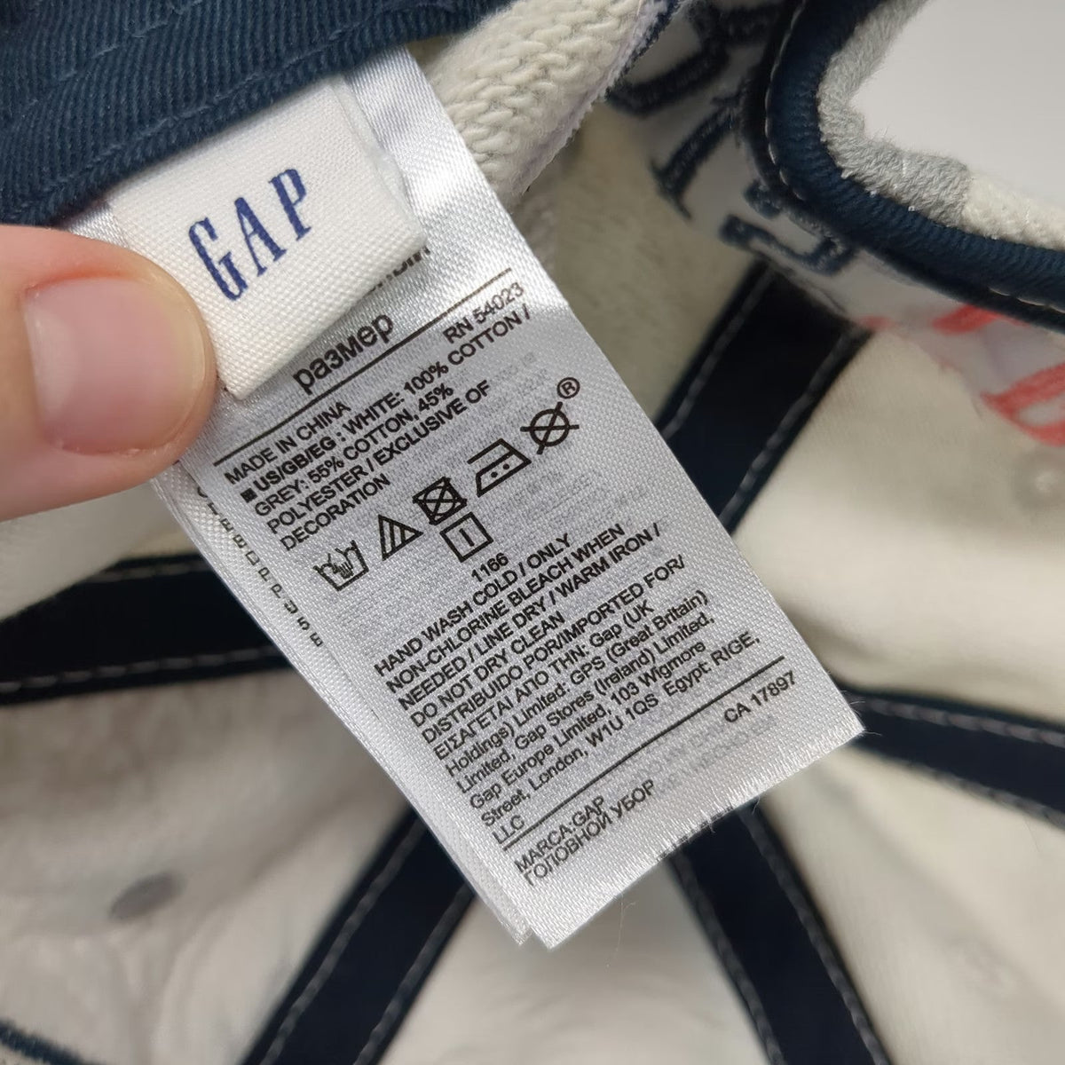 GAP Baseball Cap Gray White One Size Paris Tokyo Split Design Cotton Blend Hat