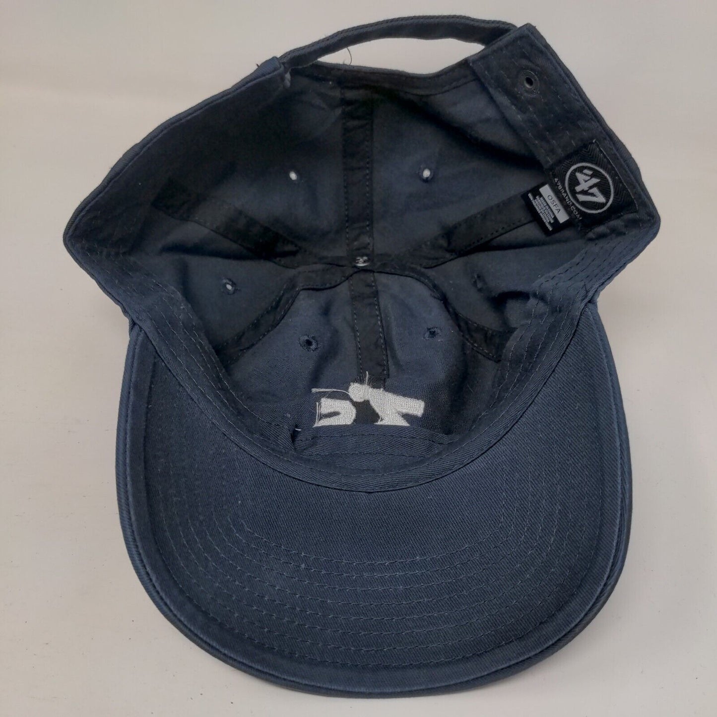 3's Slideback Hat Blue OSFA Adjustable Embroidered Solid '47 Clean Up