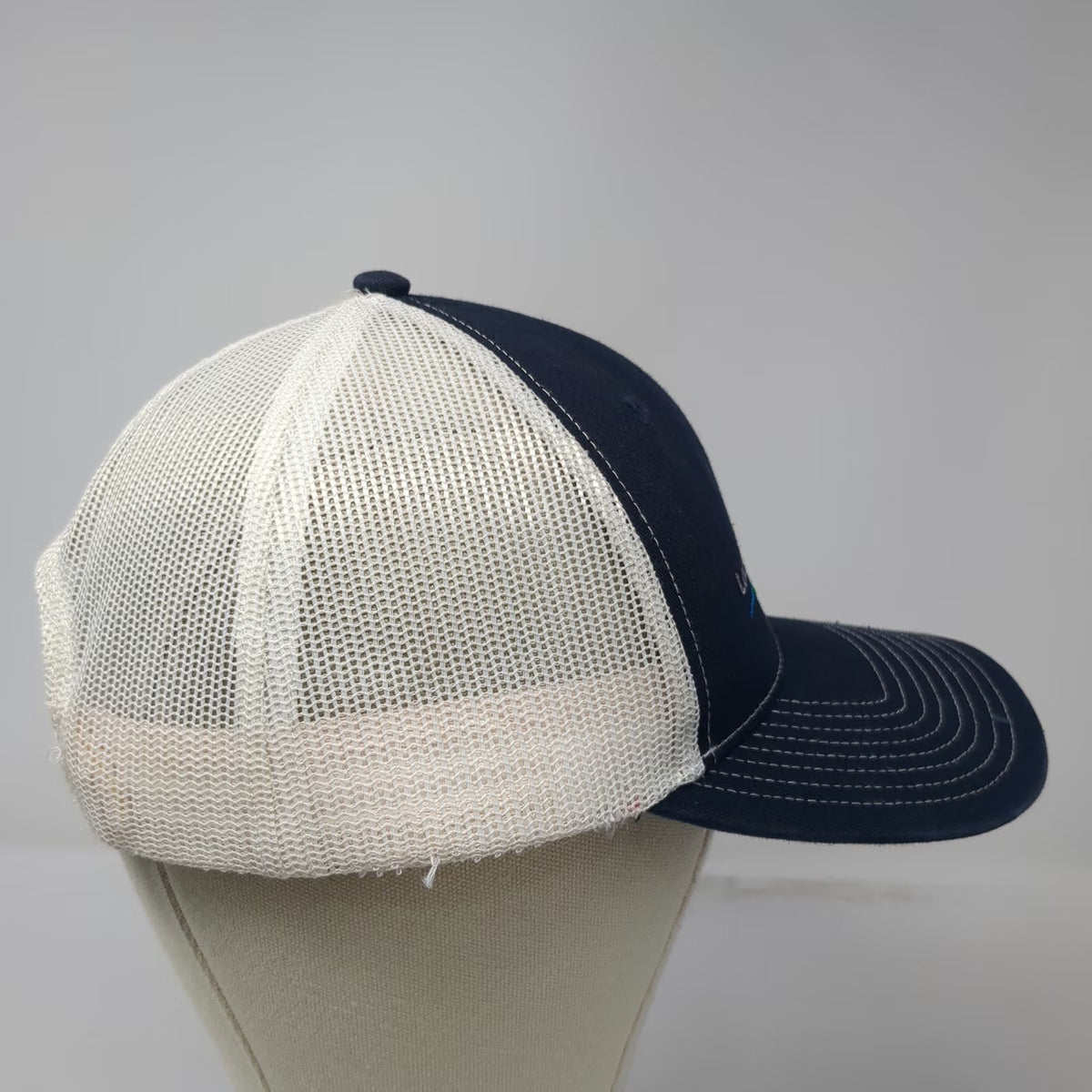 Port Authority Trucker Hat Blue One Size Lakeview Golf Club Mesh Back Snapback