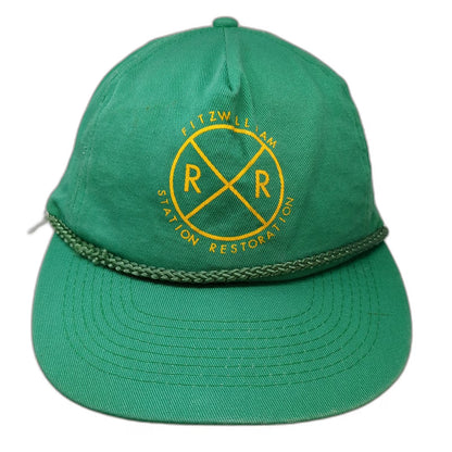 Green 5 Panel Hat One Size Fitzwilliam Station Restoration Rope RR Railroad