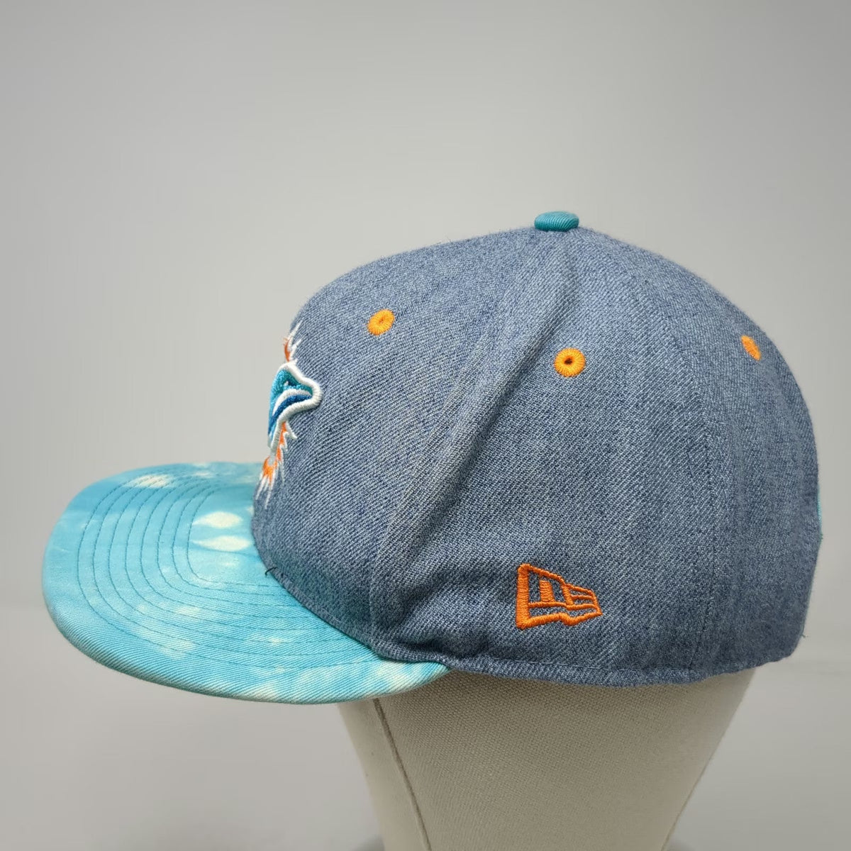 Miami Dolphins NFL New Era Snapback Hat Blue One Size Tie Dye Visor 9FIFTY 950