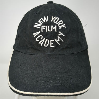 NYFA Baseball Cap Black One Size White Contrast Brim Piping Logo Strapback Hat