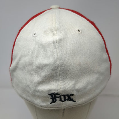 Fox Baseball Cap Black Red White 7 5/8 Flat Brim Embroidered 210 Fitted Hat