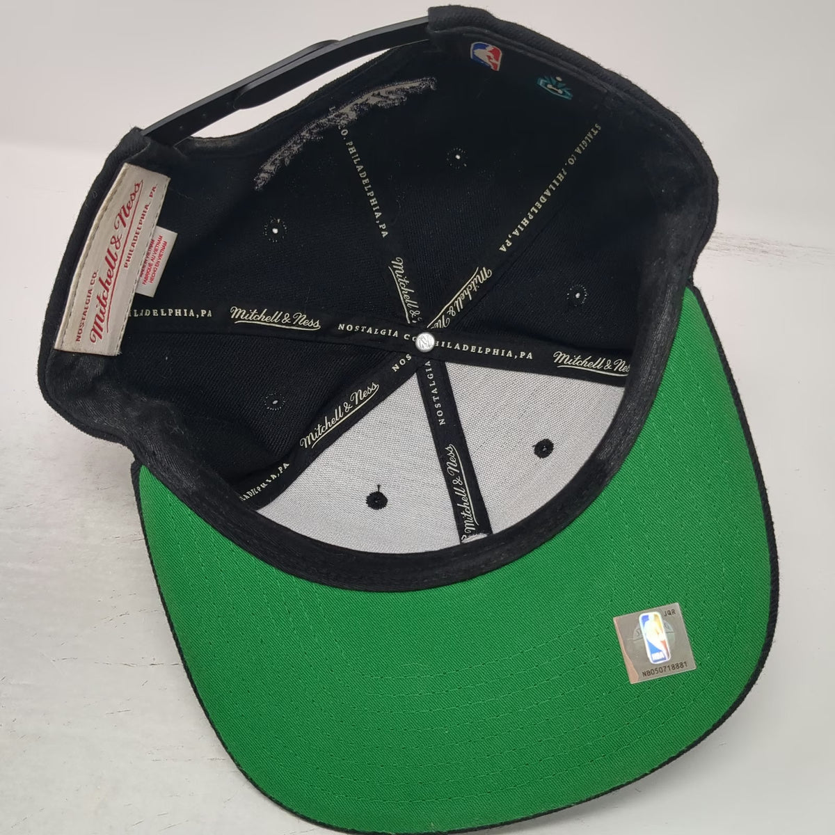 NBA Charlotte Hornets Mitchell & Ness Snapback Hat Black One Size Wool Flat Brim