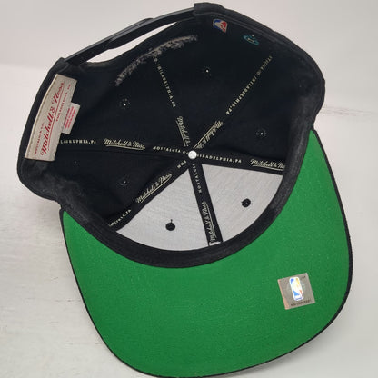NBA Charlotte Hornets Mitchell & Ness Snapback Hat Black One Size Wool Flat Brim