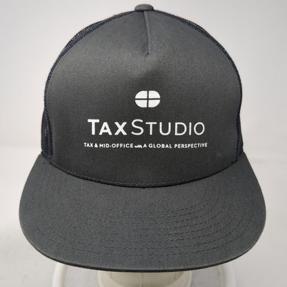 Yupoong Trucker Hat Gray One Size Tax Studio Logo Mesh Back Snapback Work Cap