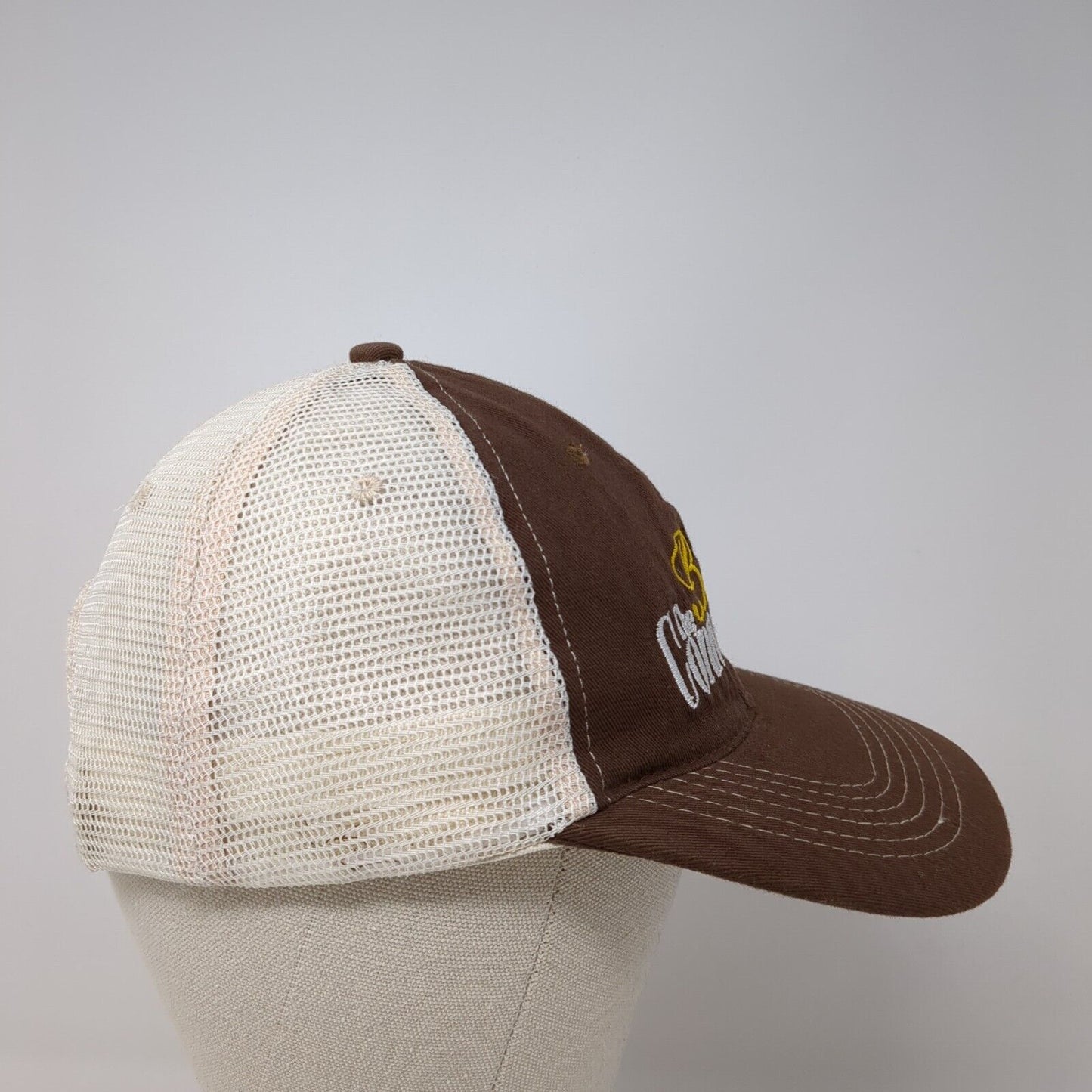 Beer The Connoisseur Snapback Trucker Hat Brown OS Adjustable Mesh Back Cotton