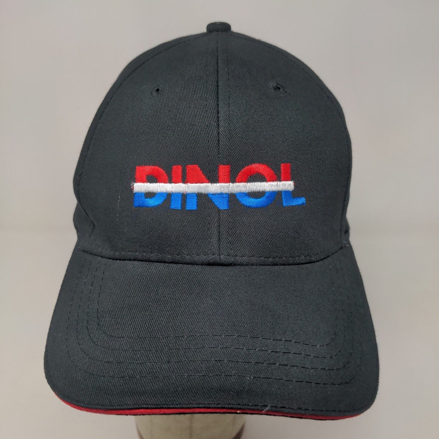 Cap America Men's Strapback Hat Black Dinol Dinitrol Embroidered Logo