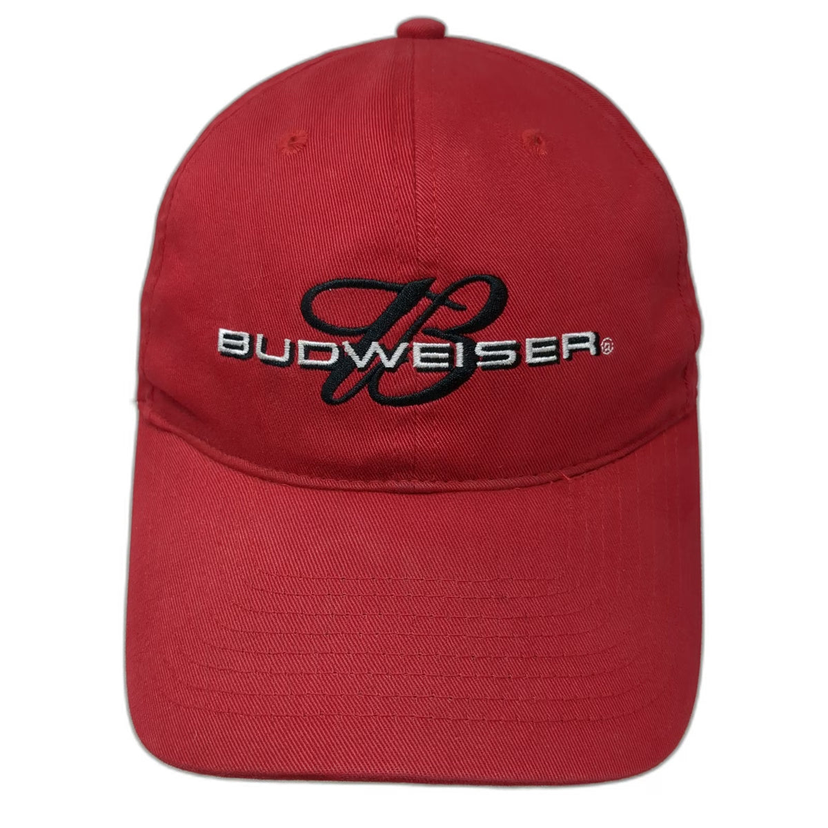 Budweiser Baseball Cap Red One Size Slideback Embroidered Logo 2003 Cotton Hat