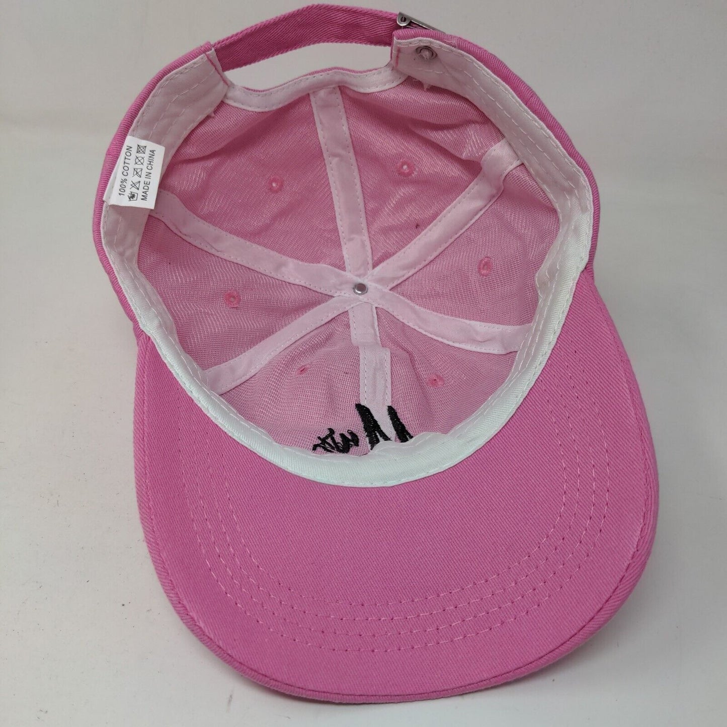 Unbranded Women's Slideback Hat Pink Embroidered Mrs. Logo 100% Cotton