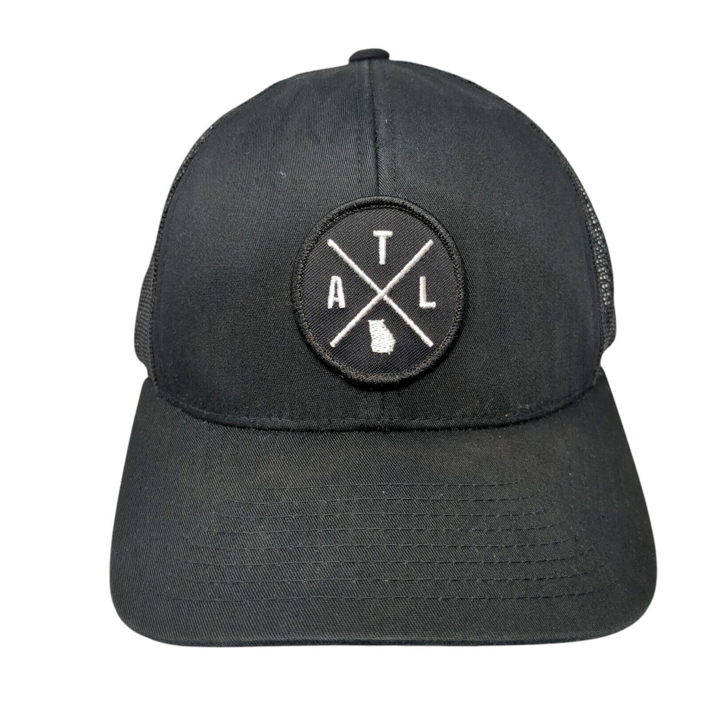 ATL Patch Snapback Mesh Back Trucker Hat Black One Size Haka Pacific