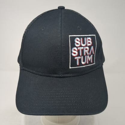 Substratum Snapback Trucker Hat Black OS Adjustable Mesh Back Port Authority
